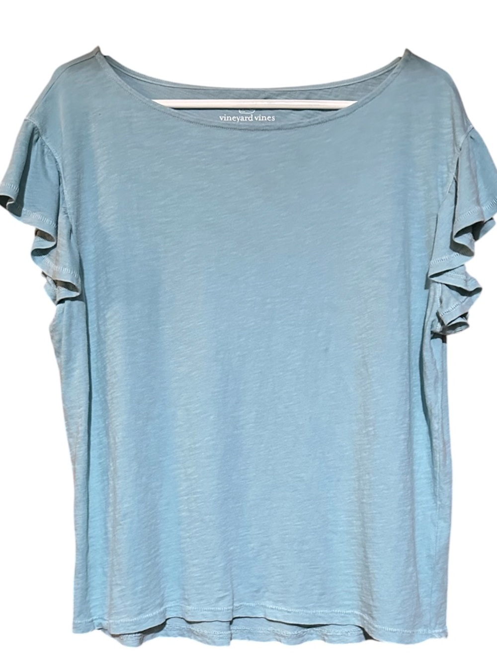 Vineyard Vines Light Blue Women’s Ruffle Beachy Top
